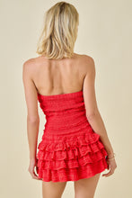 Load image into Gallery viewer, NEWEST ARRIVAL Red Smocked Ruffle Romper Dress
