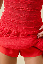 Load image into Gallery viewer, NEWEST ARRIVAL *RESTOCKED* Red Smocked Ruffle Romper Dress
