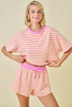 Load image into Gallery viewer, NEWEST ARRIVAL Pink/Yellow Striped Comfy Shorts Set
