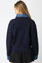 Load image into Gallery viewer, NEWEST ARRIVAL Navy/Denim Layered Knit Sweater
