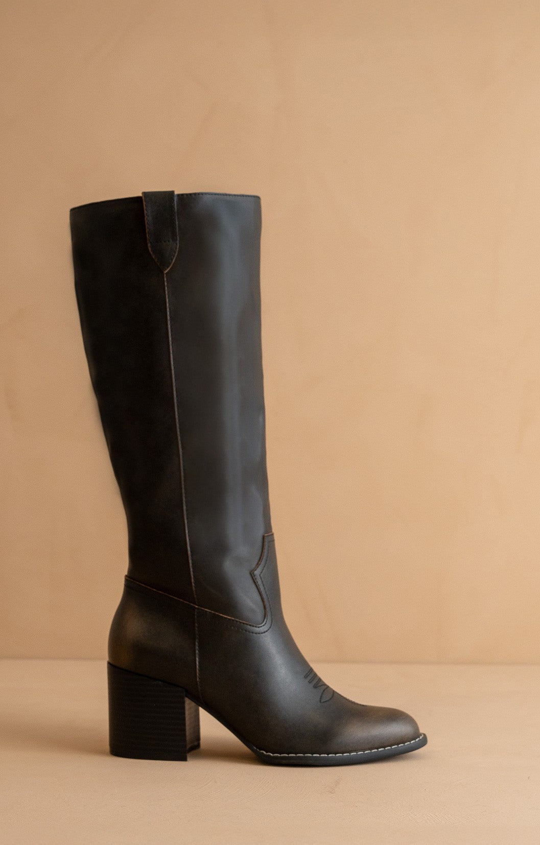 NEWEST ARRIVAL Dark Brown Western Bucket Boot