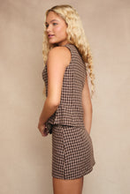 Load image into Gallery viewer, NEWEST ARRIVAL Brown Plaid Mini Skirt Set

