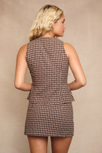 Load image into Gallery viewer, NEWEST ARRIVAL Brown Plaid Mini Skirt Set
