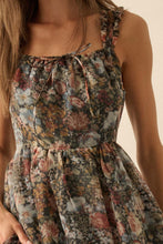 Load image into Gallery viewer, NEWEST ARRIVAL Black Floral Organza Midi Dress
