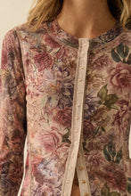 Load image into Gallery viewer, NEWEST ARRIVAL Floral Long Sleeve Mesh Button Down
