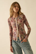 Load image into Gallery viewer, NEWEST ARRIVAL Floral Long Sleeve Mesh Button Down
