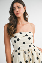 Load image into Gallery viewer, NEWEST ARRIVAL Ivory/Black Polka Dot Romper
