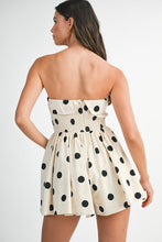 Load image into Gallery viewer, NEWEST ARRIVAL Ivory/Black Polka Dot Romper
