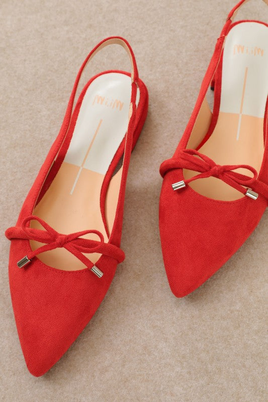 NEWEST ARRIVAL *PREORDER 11/19* Red Pointed Slingback Flats