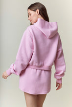 Load image into Gallery viewer, NEWEST ARRIVAL Pink Quilted Hoodie Skort Set
