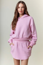Load image into Gallery viewer, NEWEST ARRIVAL Pink Quilted Hoodie Skort Set
