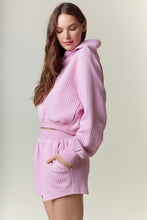 Load image into Gallery viewer, NEWEST ARRIVAL Pink Quilted Hoodie Skort Set
