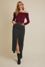 Load image into Gallery viewer, NEWEST ARRIVAL Burgundy Off Shoulder Long Sleeve Top
