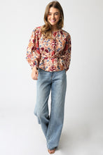 Load image into Gallery viewer, NEWEST ARRIVAL Burgundy/Cream Floral Blouse
