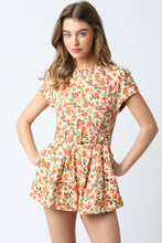 Load image into Gallery viewer, NEWEST ARRIVAL Peach Rust Short Sleeve Denim Romper
