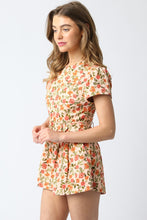 Load image into Gallery viewer, NEWEST ARRIVAL Peach Rust Short Sleeve Denim Romper
