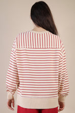 Load image into Gallery viewer, NEWEST ARRIVAL Cream/Red Striped Casual Oversized Top
