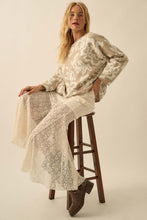 Load image into Gallery viewer, NEWEST ARRIVAL Cream Floral Crochet Mermaid Maxi Skirt
