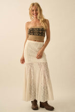 Load image into Gallery viewer, NEWEST ARRIVAL Cream Floral Crochet Mermaid Maxi Skirt
