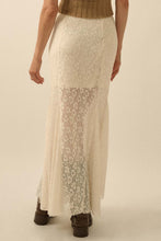 Load image into Gallery viewer, NEWEST ARRIVAL Cream Floral Crochet Mermaid Maxi Skirt
