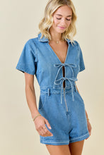 Load image into Gallery viewer, NEWEST ARRIVAL Denim Front Tie Romper
