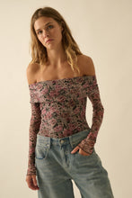 Load image into Gallery viewer, NEWEST ARRIVAL Black Floral Mesh Off Shoulder Bodysuit

