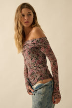 Load image into Gallery viewer, NEWEST ARRIVAL Black Floral Mesh Off Shoulder Bodysuit
