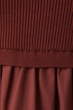 Load image into Gallery viewer, NEWEST ARRIVAL Rust Brown Contrast Midi Dress
