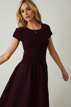 Load image into Gallery viewer, NEWEST ARRIVAL Maroon Knit Mixed Midi Dress
