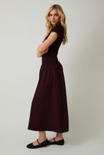 Load image into Gallery viewer, NEWEST ARRIVAL Maroon Knit Mixed Midi Dress

