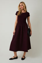Load image into Gallery viewer, NEWEST ARRIVAL Maroon Knit Mixed Midi Dress
