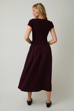 Load image into Gallery viewer, NEWEST ARRIVAL Maroon Knit Mixed Midi Dress
