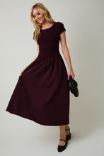 Load image into Gallery viewer, NEWEST ARRIVAL Maroon Knit Mixed Midi Dress
