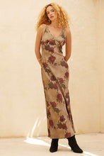 Load image into Gallery viewer, NEWEST ARRIVAL Olive Floral Print Column Maxi Dress
