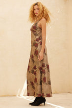 Load image into Gallery viewer, NEWEST ARRIVAL Olive Floral Print Column Maxi Dress
