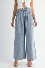 Load image into Gallery viewer, NEWEST ARRIVAL Denim Pleated Wide Leg Jeans
