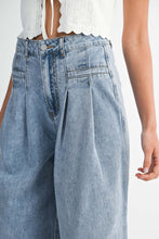 Load image into Gallery viewer, NEWEST ARRIVAL Denim Pleated Wide Leg Jeans
