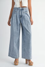 Load image into Gallery viewer, NEWEST ARRIVAL Denim Pleated Wide Leg Jeans
