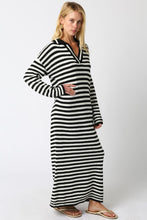 Load image into Gallery viewer, NEWEST ARRIVAL Black/White Striped Sweater Maxi Dress
