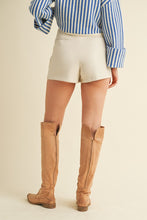 Load image into Gallery viewer, NEWEST ARRIVAL Cream Pleather Mini Skort
