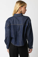 Load image into Gallery viewer, NEWEST ARRIVAL Dark Denim Button Down Long Sleeve Top
