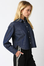 Load image into Gallery viewer, NEWEST ARRIVAL Dark Denim Button Down Long Sleeve Top
