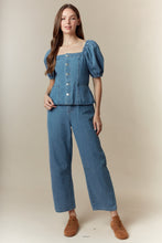 Load image into Gallery viewer, NEWEST ARRIVAL Denim Puff Sleeve Jumpsuit
