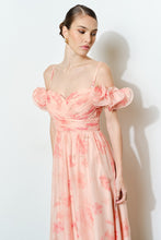 Load image into Gallery viewer, NEWEST ARRIVAL Peach Ruffle Off Shoulder Maxi Dress
