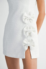 Load image into Gallery viewer, LAST ONE White Tweed Bow Mini Dress
