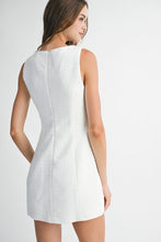 Load image into Gallery viewer, LAST ONE White Tweed Bow Mini Dress

