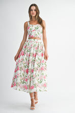 Load image into Gallery viewer, ONLINE ONLY Pink Floral Print Crop Midi Skirt Set
