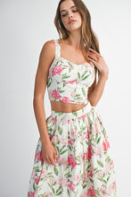 Load image into Gallery viewer, ONLINE ONLY Pink Floral Print Crop Midi Skirt Set
