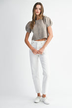 Load image into Gallery viewer, NEWEST ARRIVAL Mocha Brown Puff Knit Sweater Cardigan Top
