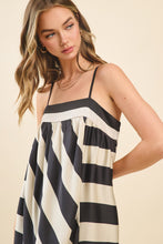 Load image into Gallery viewer, NEWEST ARRIVAL Ivory/Black Bold Striped Flowy Maxi Dress
